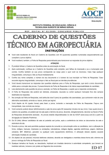 ED07 TECNICO AGROPECUARIA - aocp