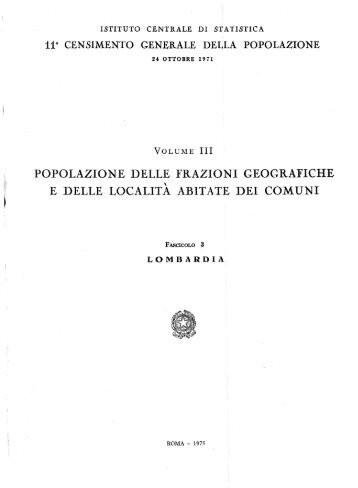 popolazione delle frazioni geografiche e delle localita abitate ... - Istat