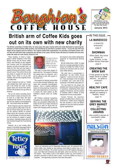 British Arm Of Coffee Kids Goes Out On - Boughton's Coffee House