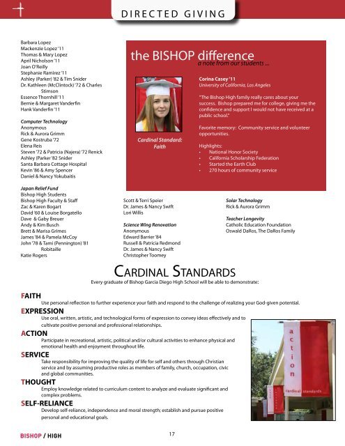 2010 - 2011 Annual Report - Bishop Garcia Diego High School