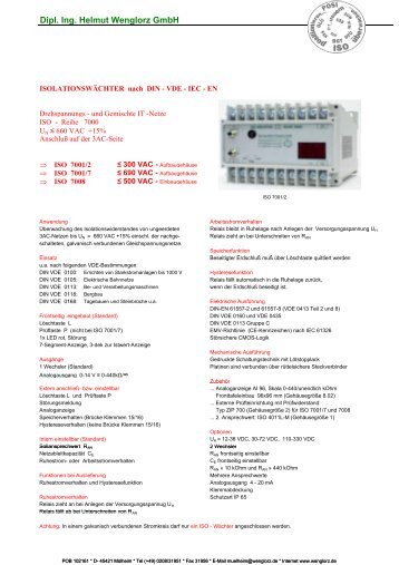 Datenblatt für ISO 7000 - Wenglorz
