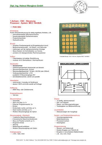 Datenblatt für POSI 3002 - Wenglorz