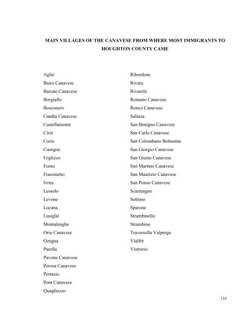 EXAMINING PATTERNS OF ITALIAN IMMIGRATION TO ...