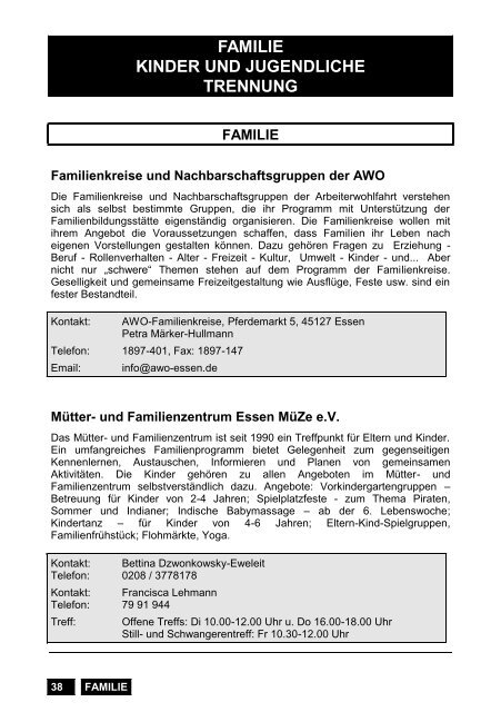 Selbsthilfe-Wegweiser-Essen - bei der WIESE eV