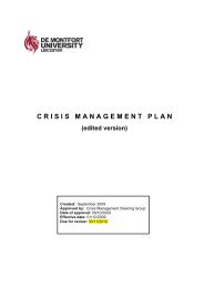 Corporate Governance Manual - De Montfort University