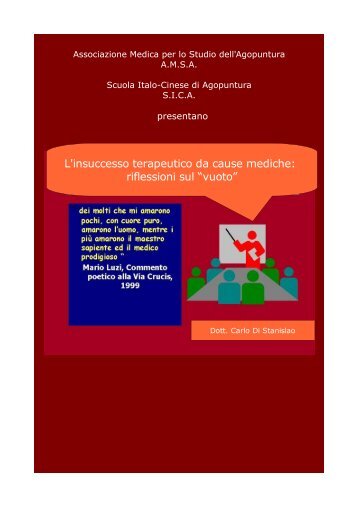 L'insuccesso terapeutico da cause mediche ... - Agopuntura.org