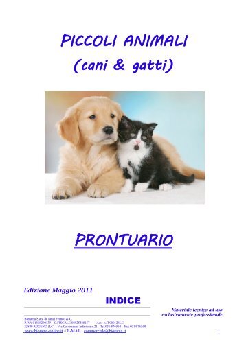 PICCOLI ANIMALI (cani & gatti) PRONTUARIO