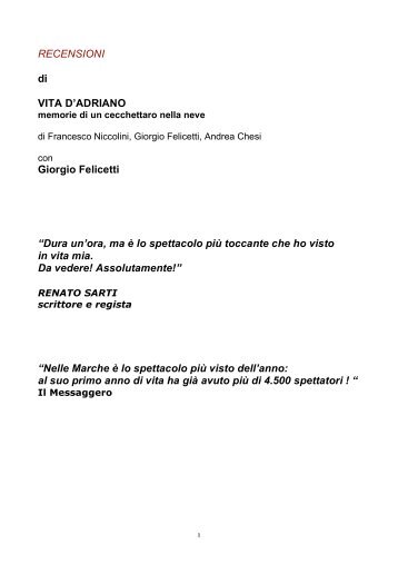 RECENSIONI Vita D'Adriano - Giorgio Felicetti