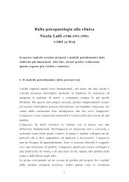 Dalla psicopatologia alla clinica - Centro di Psicoterapia Dinamica