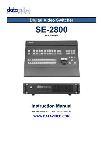 Datavideo SE-2800 Instruction Manual A4 - Holdan.eu