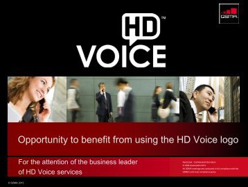 Opportunity to benefit from using the HD Voice logo - GSMA