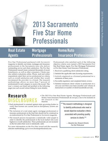 2013 Sacramento Five Star Home Professionals