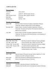 CURRICULUM VITAE Personal Details Full name ... - Kemijski inštitut