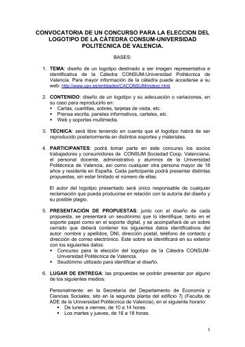 BASES Concurso elección logotipo Cátedra CONSUM-UPV