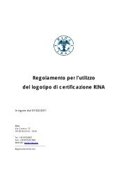 Regolamento per l'utilizzo del logotipo di certificazione RINA