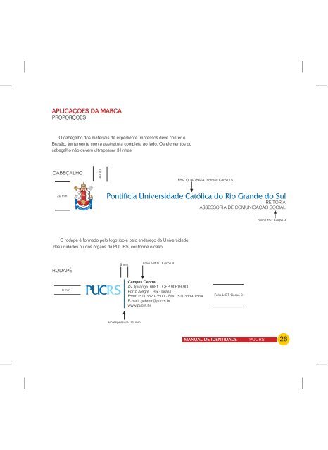 Manual de Identidade Visual da PUCRS, editado e