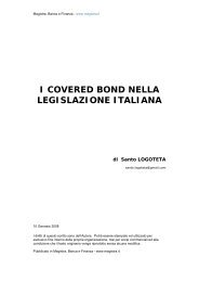 I Covered Bond nella legislazione italiana - Santo Logoteta