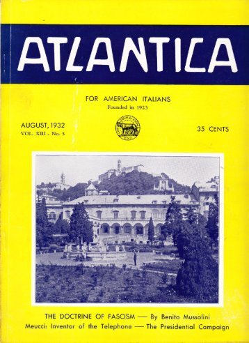 Atlantica August 1932 - Italic Institute of America
