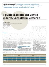 Il punto d'ascolto del Centro Esperto/Consultorio Demenze - Ipasvi