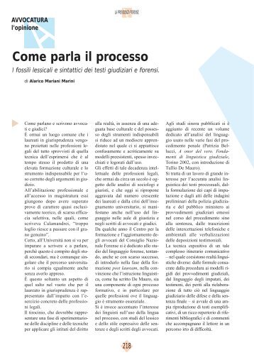 Come parla il processo - Cassa Forense