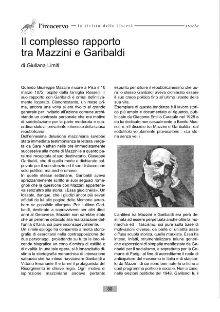 Il complesso rapporto tra Mazzini e Garibaldi - L'IRCOCERVO