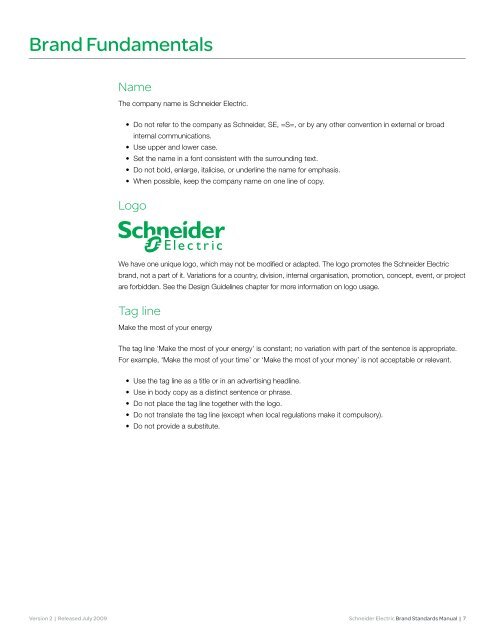 Schneider Electric Brand Standards Manual - Brand Platform ...