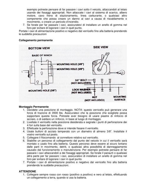 Manuale d'istruzioni verricello - GiordanoShop