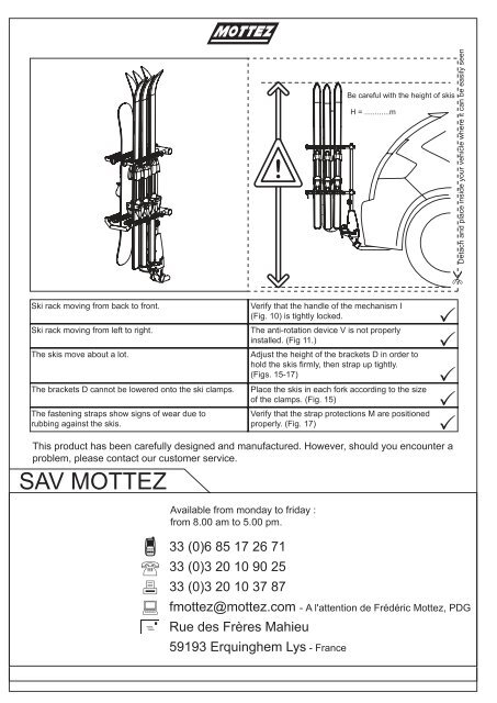 Porte-skis / surfs - Réf. A022P - Porte-vélos Mottez