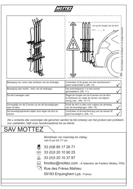 Porte-skis / surfs - Réf. A022P - Porte-vélos Mottez