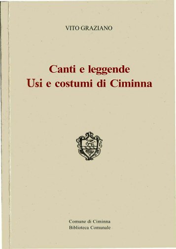 Canti e leggende Usi e costumi di Ciminna