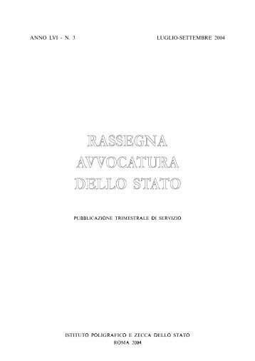 ANNO LVI - N. 3 LUGLIO-SETTEMBRE 2004 - Avvocatura dello Stato