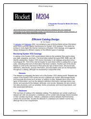 July 2009: Efficient Catalog Design - Rocket Software