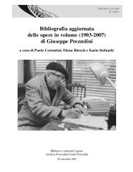 Bibliografia Prezzolini - Sistema bibliotecario ticinese