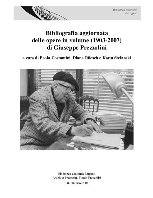 Bibliografia Prezzolini - Sistema bibliotecario ticinese