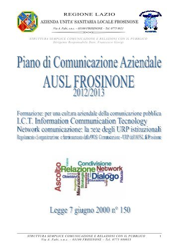 Piano di comunicazione aziendale.pdf - ASL Frosinone