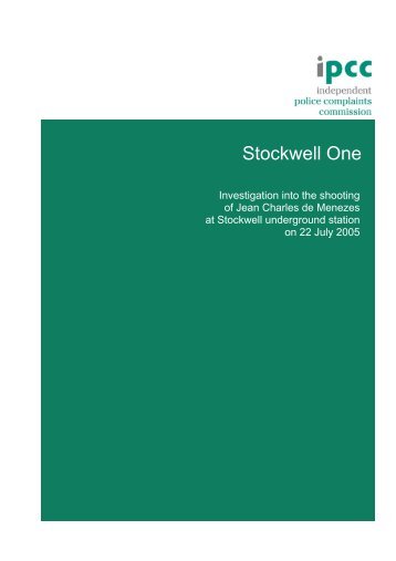 IPCC: Stockwell 1 report