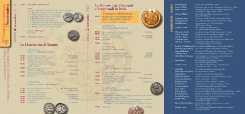 Programma congresso - circolo numismatico pugliese