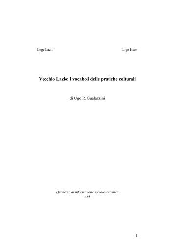 Vecchio Lazio: i vocaboli delle pratiche colturali - Agricoltura ...