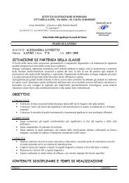 situazione di partenza della classe obiettivi contenuti disciplinari e ...