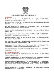 ESPOSITORI XXIX ARTS & CRAFTS - Provincia di Pistoia