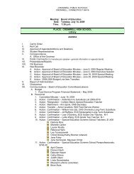 Meeting: Board of Education Date: Tuesday, July 14, 2009 Time: 7 ...