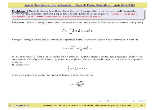 21 gennaio 2013 - Dipartimento di Fisica