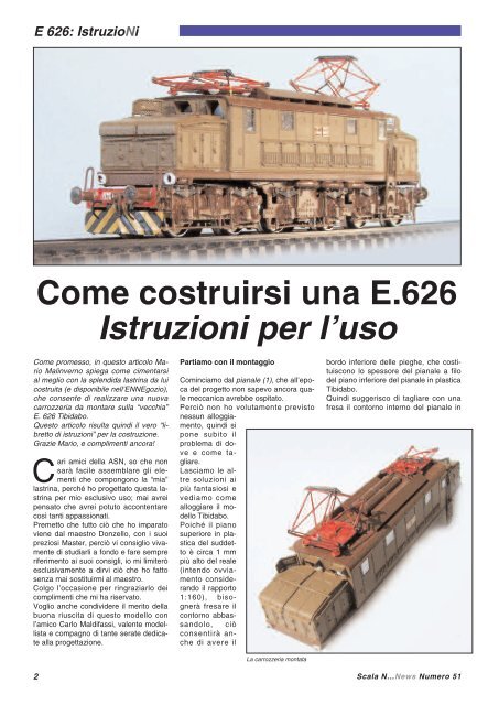 Pronte le istruzioni per il montaggio della lastrina E626