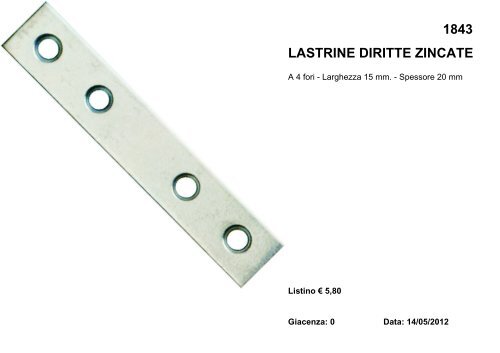 1843 LASTRINE DIRITTE ZINCATE - Spazio Proget