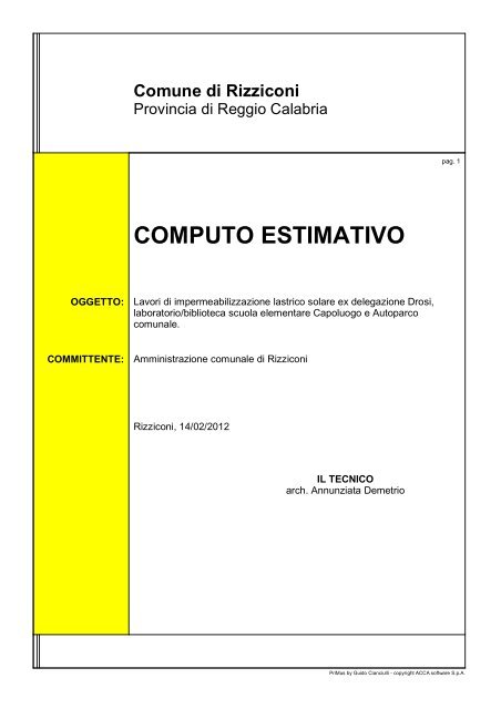 Computo Metrico estimativo.pdf - Provincia di Reggio Calabria