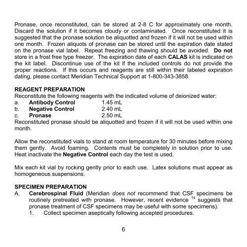 Cryptococcal Antigen Latex Agglutination System (CALAS®)