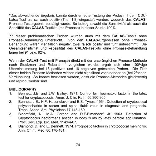 Cryptococcal Antigen Latex Agglutination System (CALAS®)