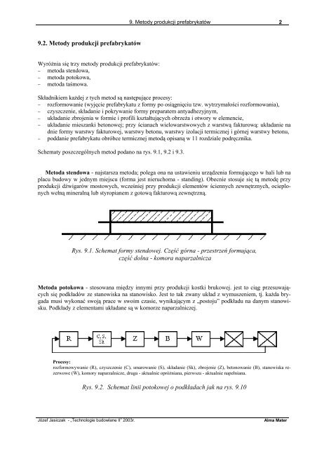 9. ← ↑ → METODY PRODUKCJI PREFABRYKATÓW