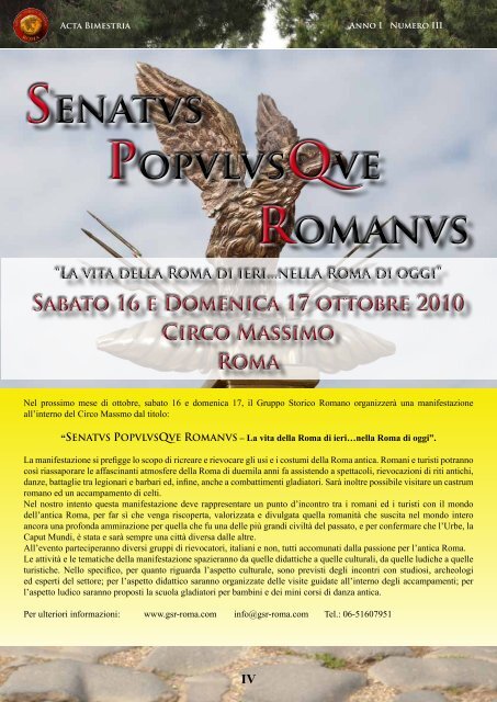 Scarica il pdf - Gruppo Storico Romano