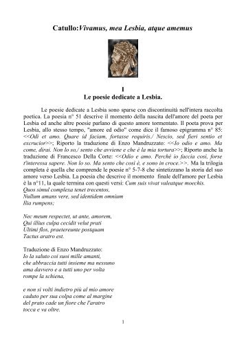 Catullo:Vivamus, mea Lesbia, atque amemus - Biagio Carrubba